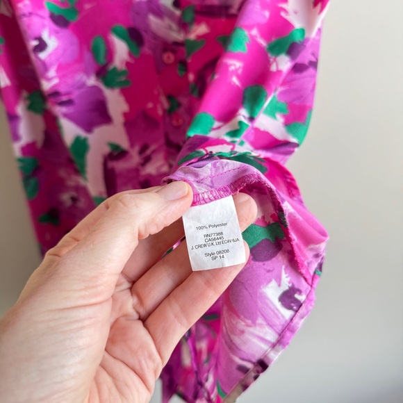 J. Crew Multicolor Floral Printed Sleeveless Button Down Blouse Women Size 14 - Picture 5 of 8